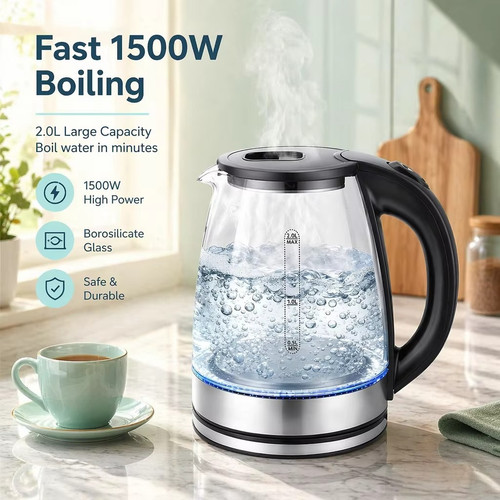 Glass electric kettle - glass, tea