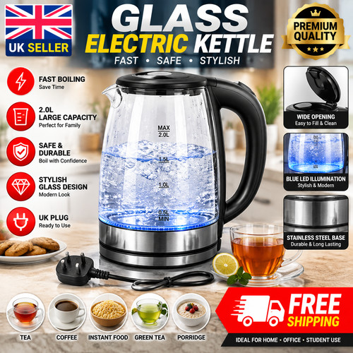 Glass electric kettle - 2l,