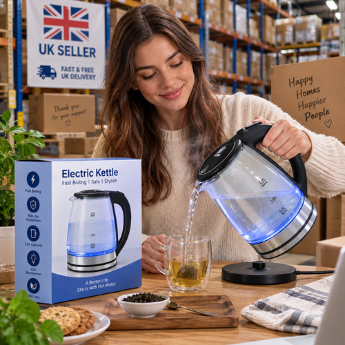 Glass electric kettle fast - 2l,