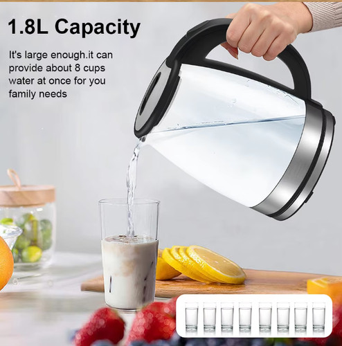 Electric glass kettle with - glass,