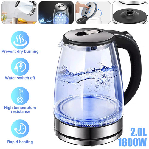 Electric kettle fast - 2l, glass