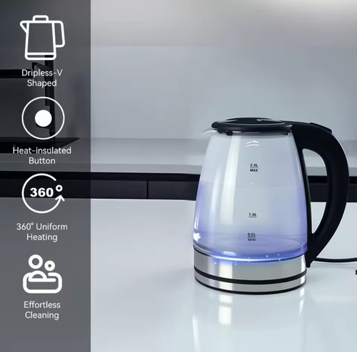 Electric kettle fast glass - 2l,