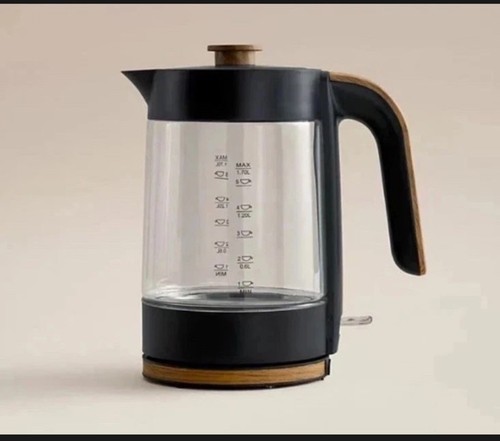 Black glass kettle scandi - glass,