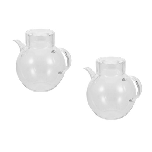 2pcs clear glass tea kettle - tea,