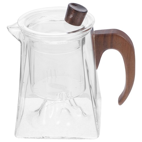 Wooden handle glass teapot - handle,